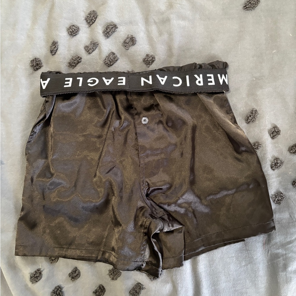 American Eagle black silk boxer shorts